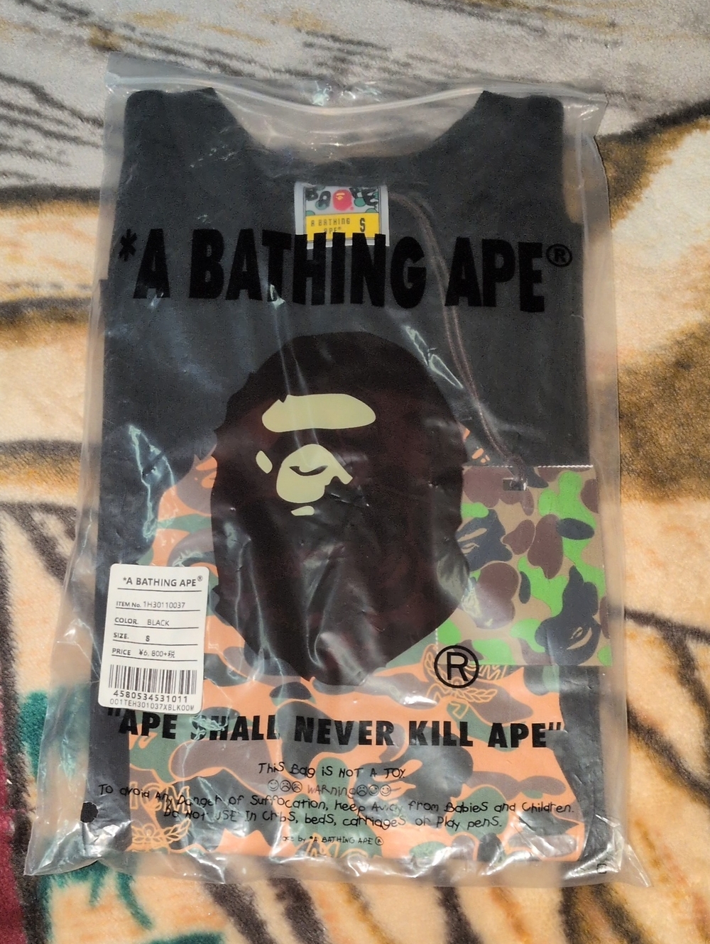 A Bathing Ape Black Graphic Short-Sleeve Tee - Men's